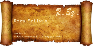 Rozs Szilvia névjegykártya