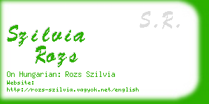 szilvia rozs business card